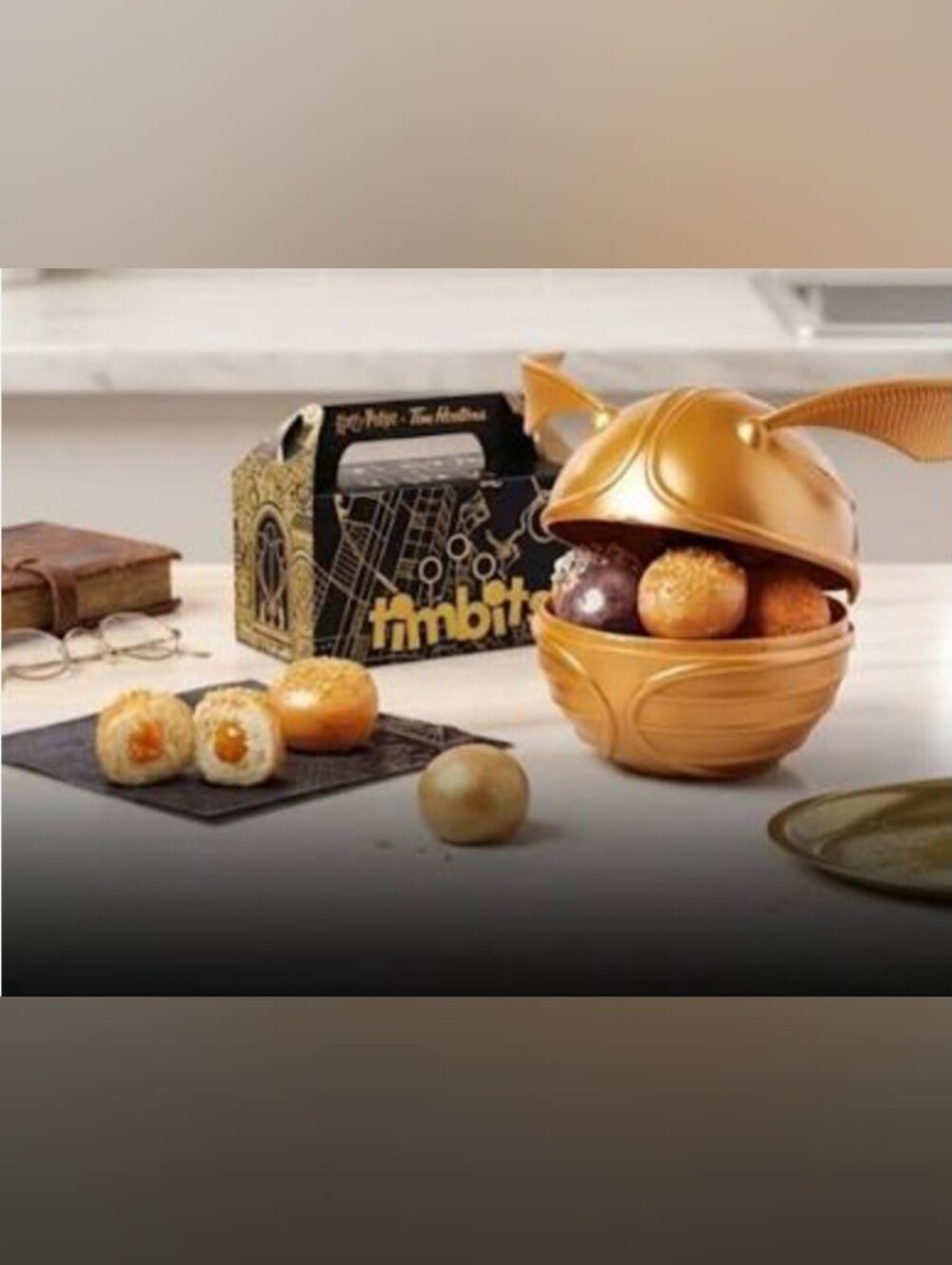Tim Hortons x Harry Potter Golden Snitch Timbit Bucket Wizard Collectible